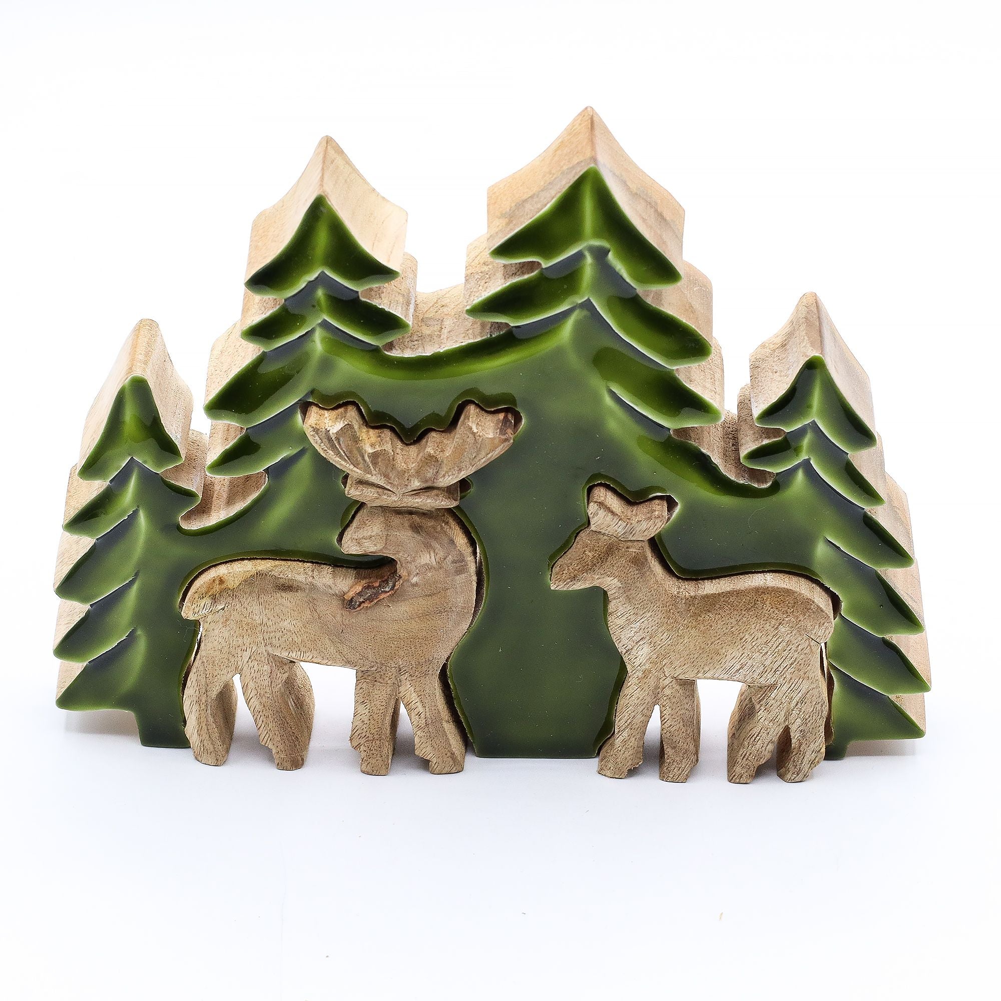 Lost in the Forrest - Two Dear in the Forrest 3D Wooden Decoration