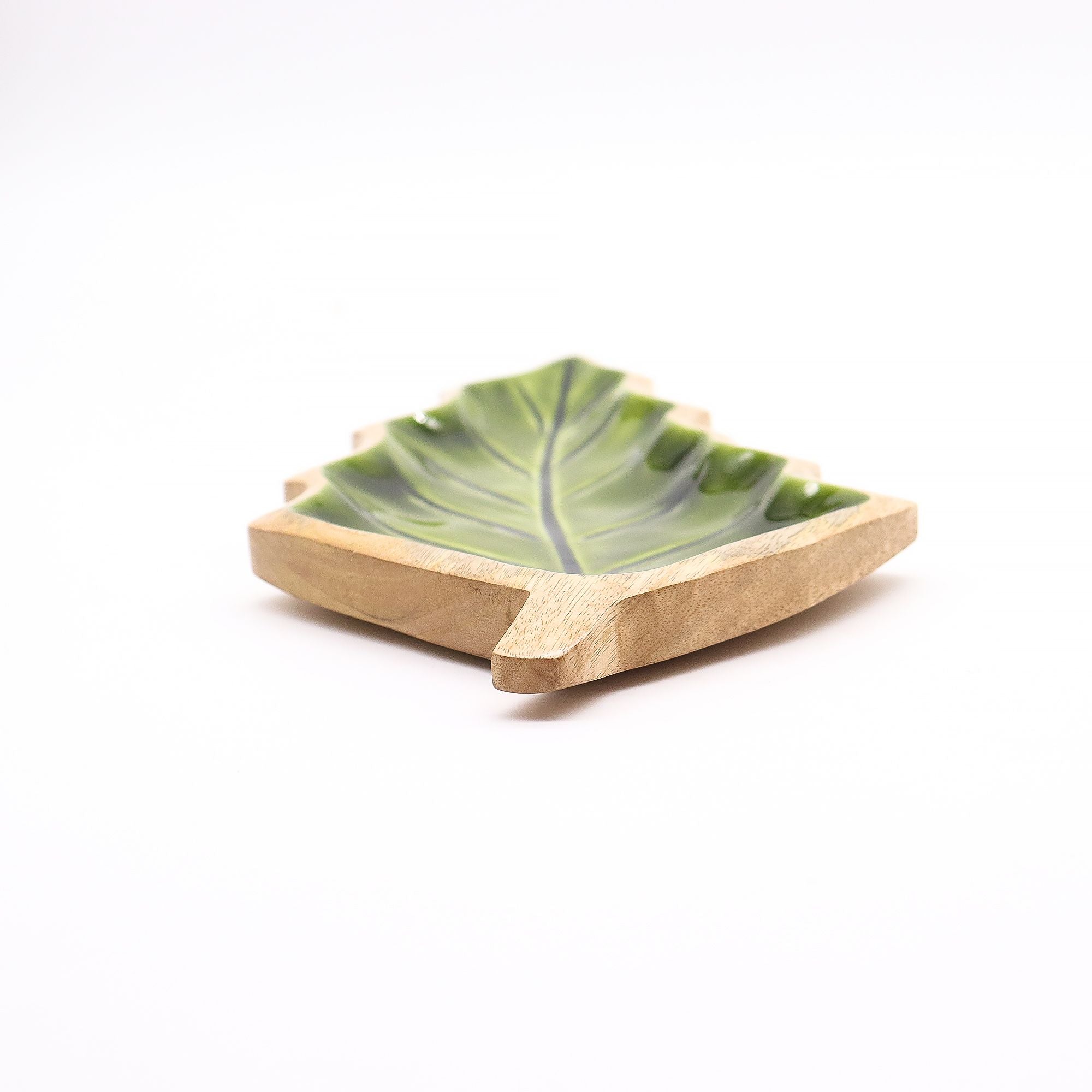 Lost in the Forrest - Enamel Leaf Wooden Bowl