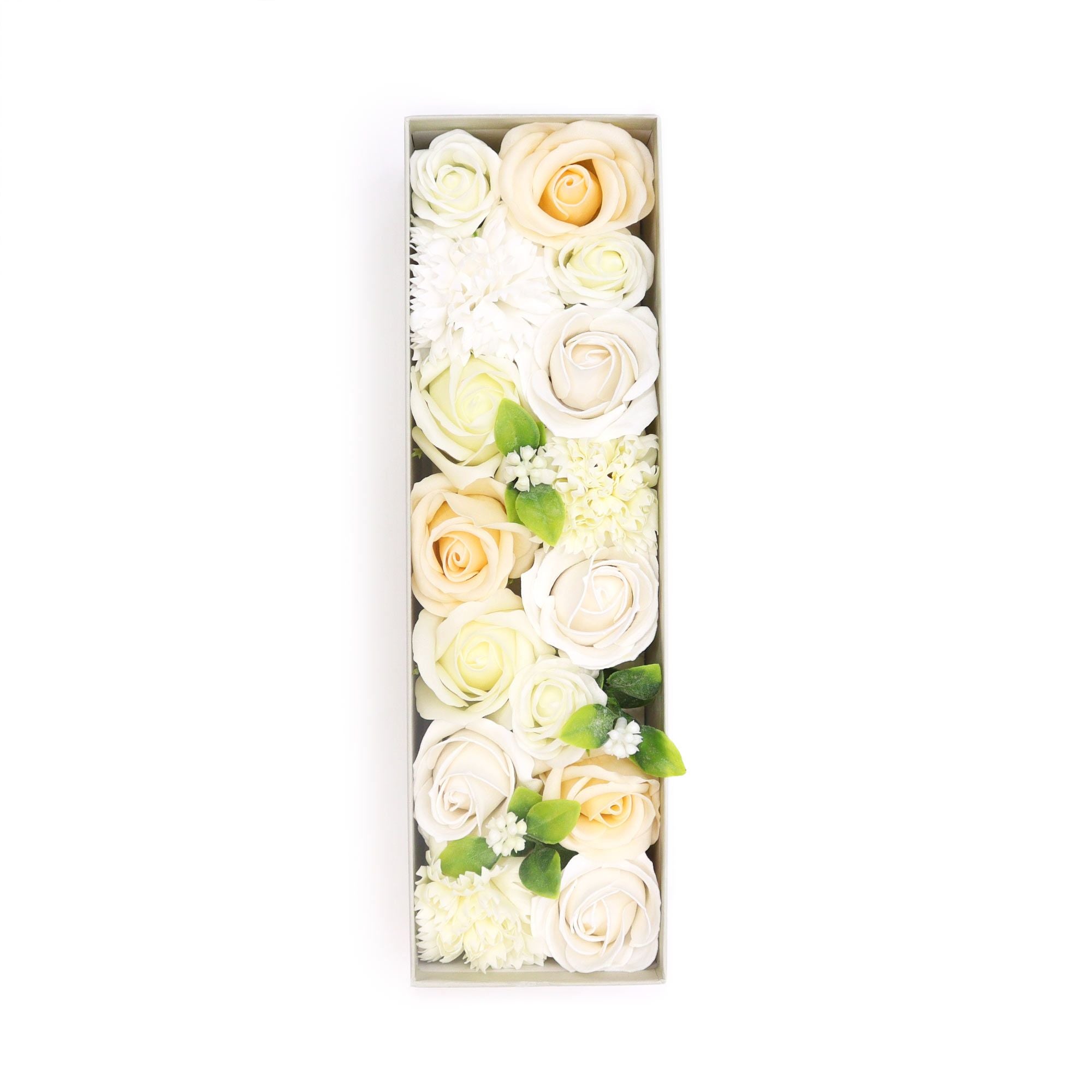 Long Box - White & Ivory Soap Roses