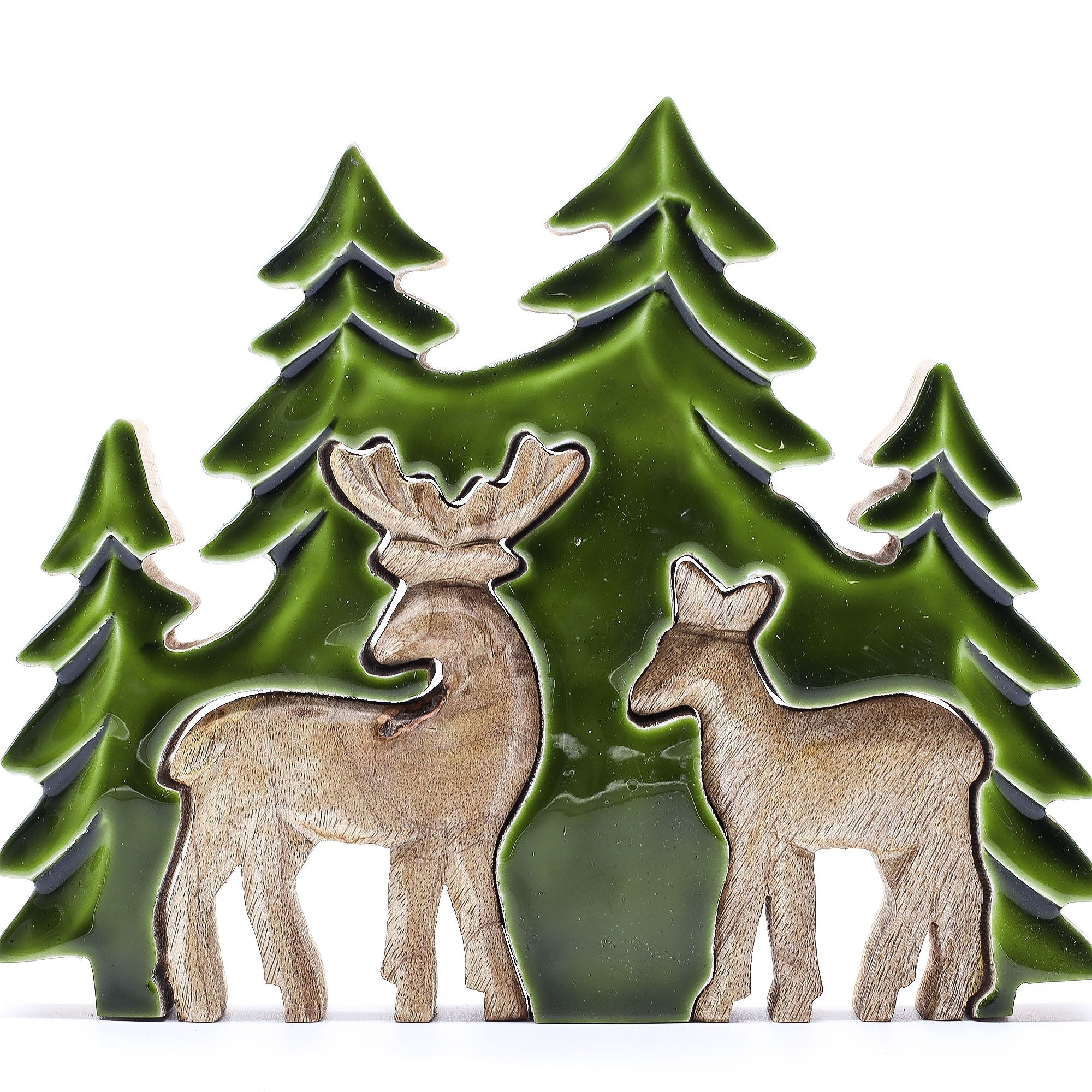 Lost in the Forrest - Two Dear in the Forrest 3D Wooden Decoration