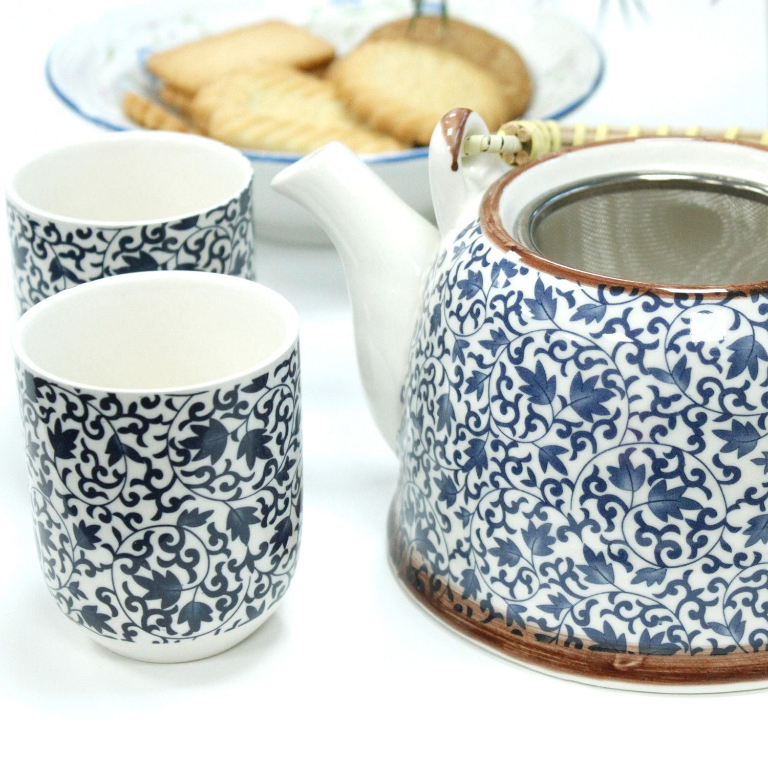 Herbal Teapot Set - Blue Mosaic