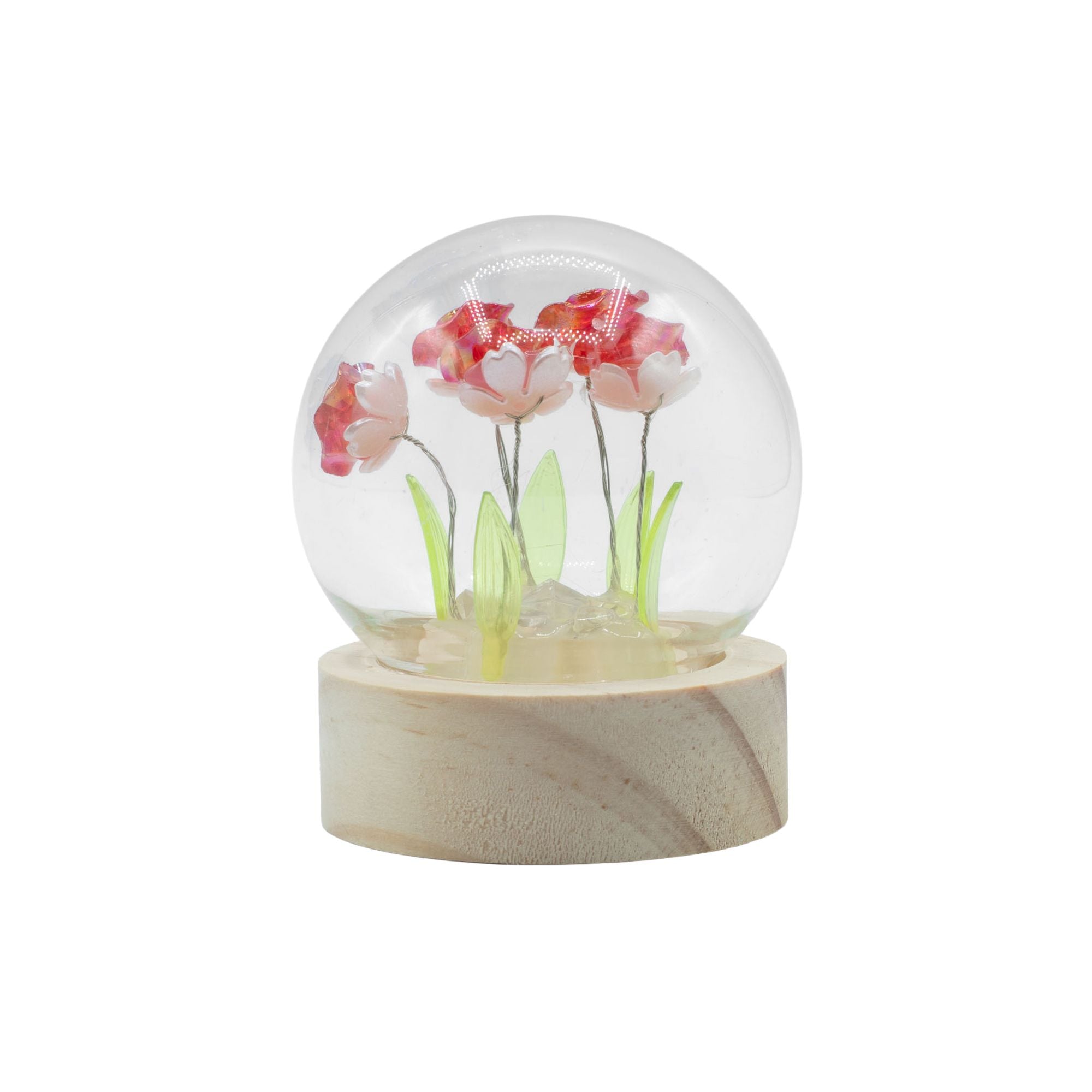 Floral Glow Garden Dome - Red Roses - LED Battery