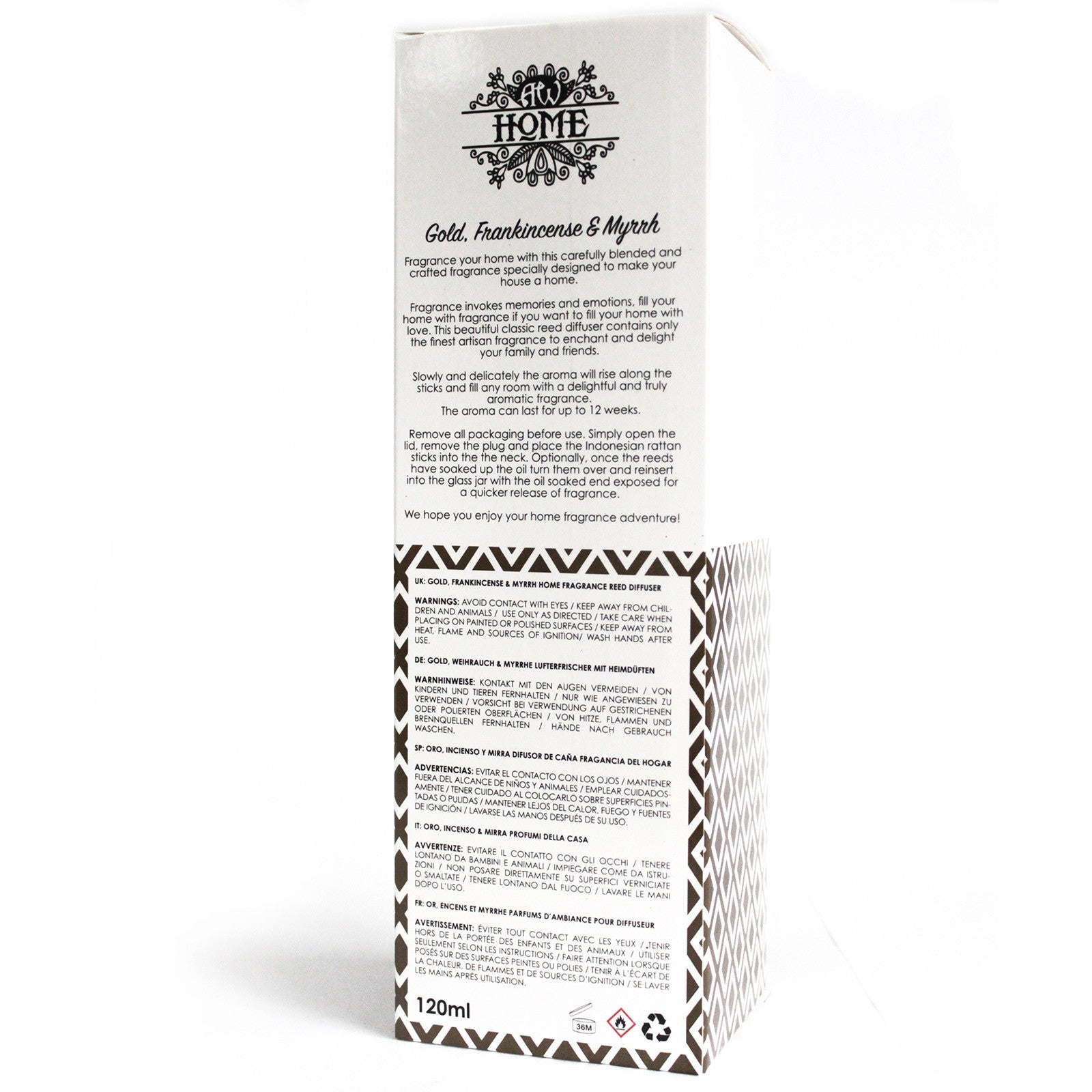 120ml Reed Diffuser - Gold, Frankincense & Myrrh