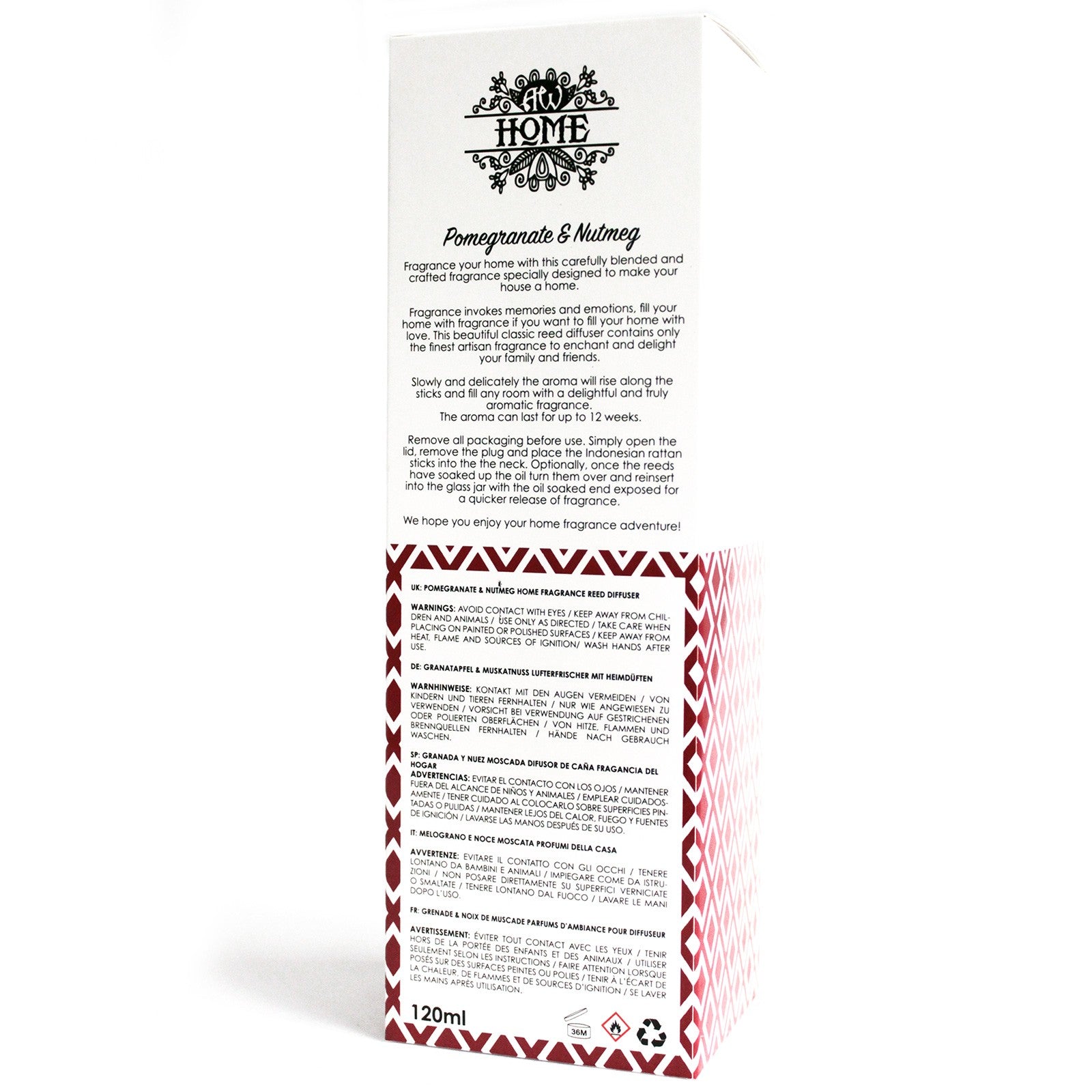 120ml Reed Diffuser - Pomegranate & Nutmeg
