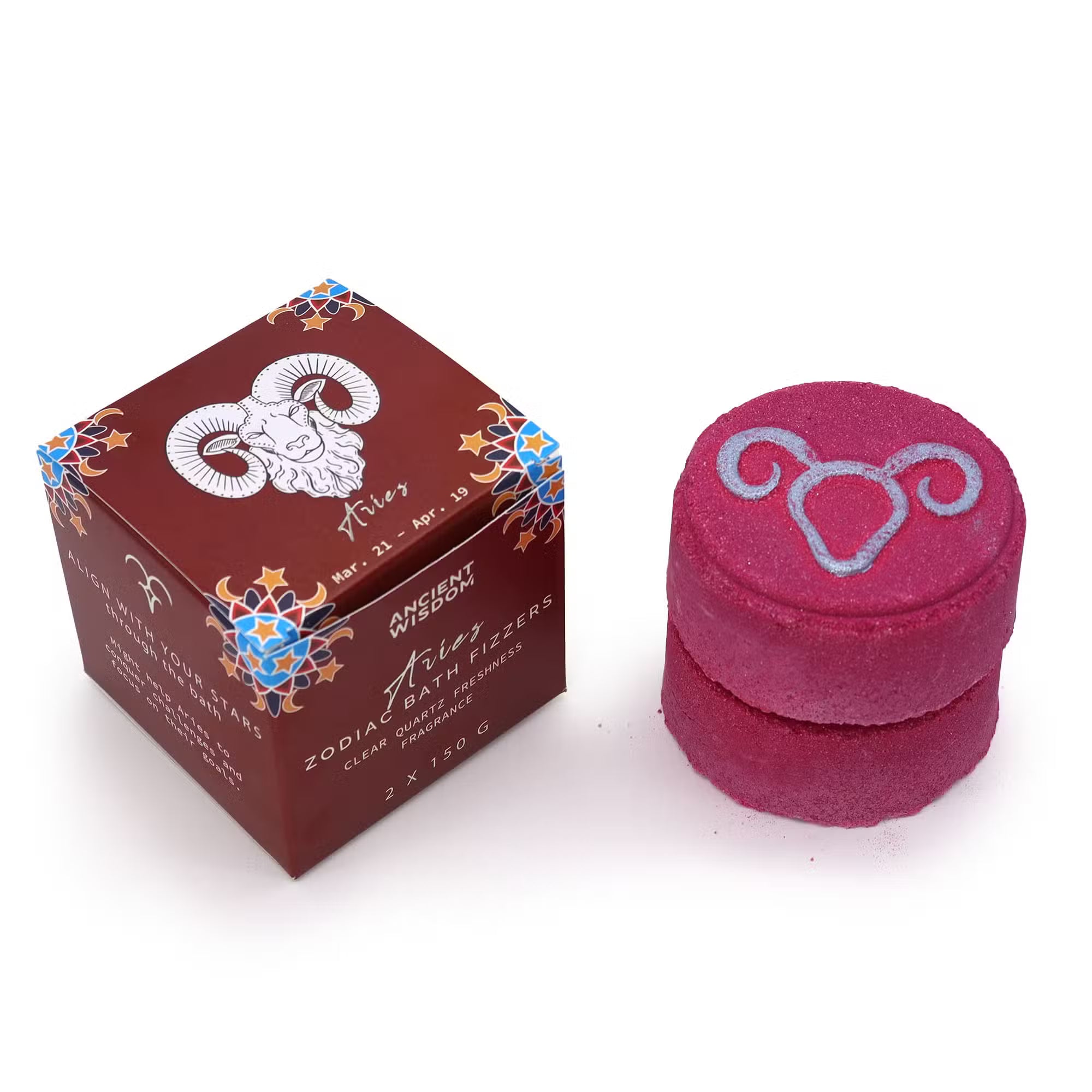 Set of 2 - Zodiac Bath Fizzers with Horoscope - Aries