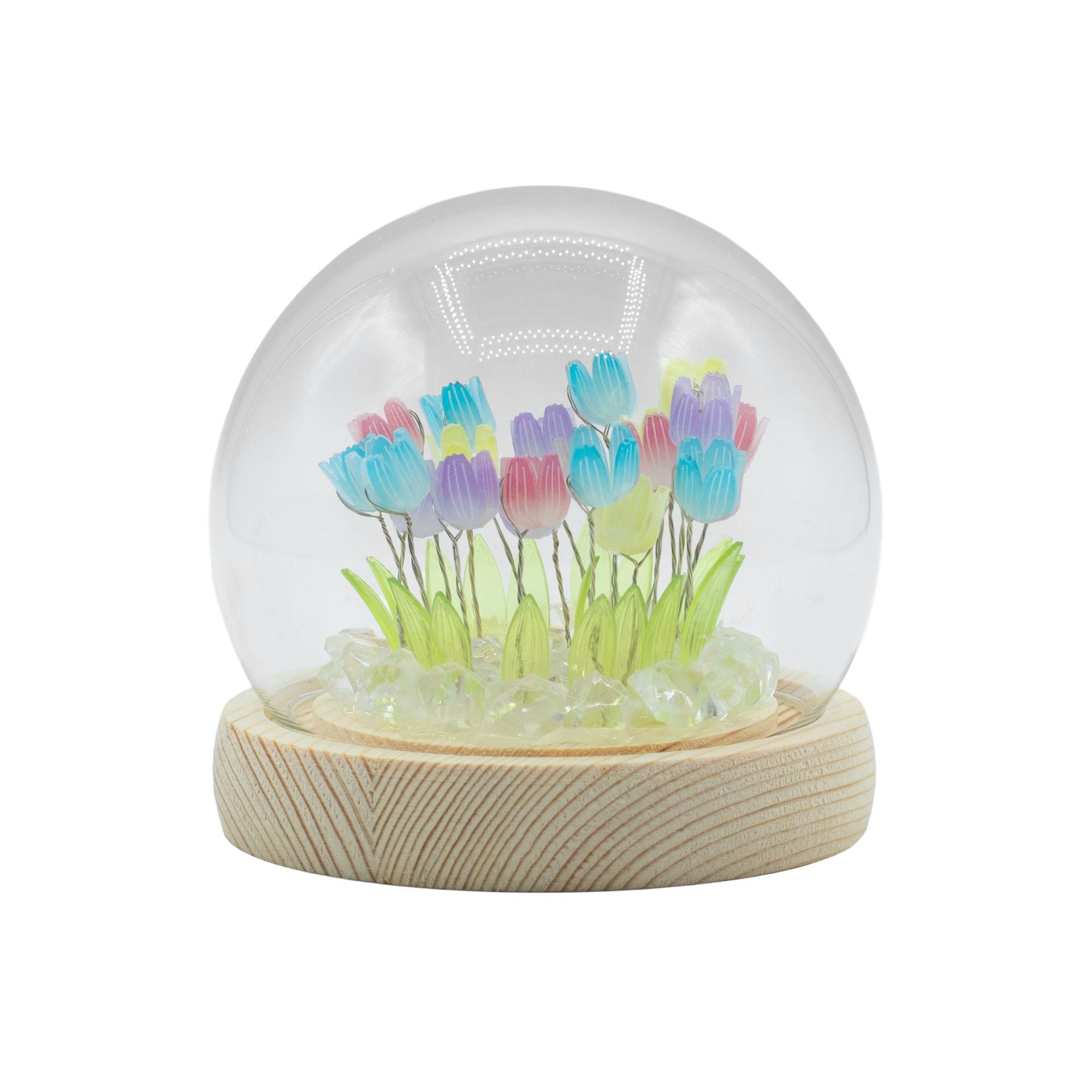 Floral Glow Garden Dome - Multi Tulips - LED USB