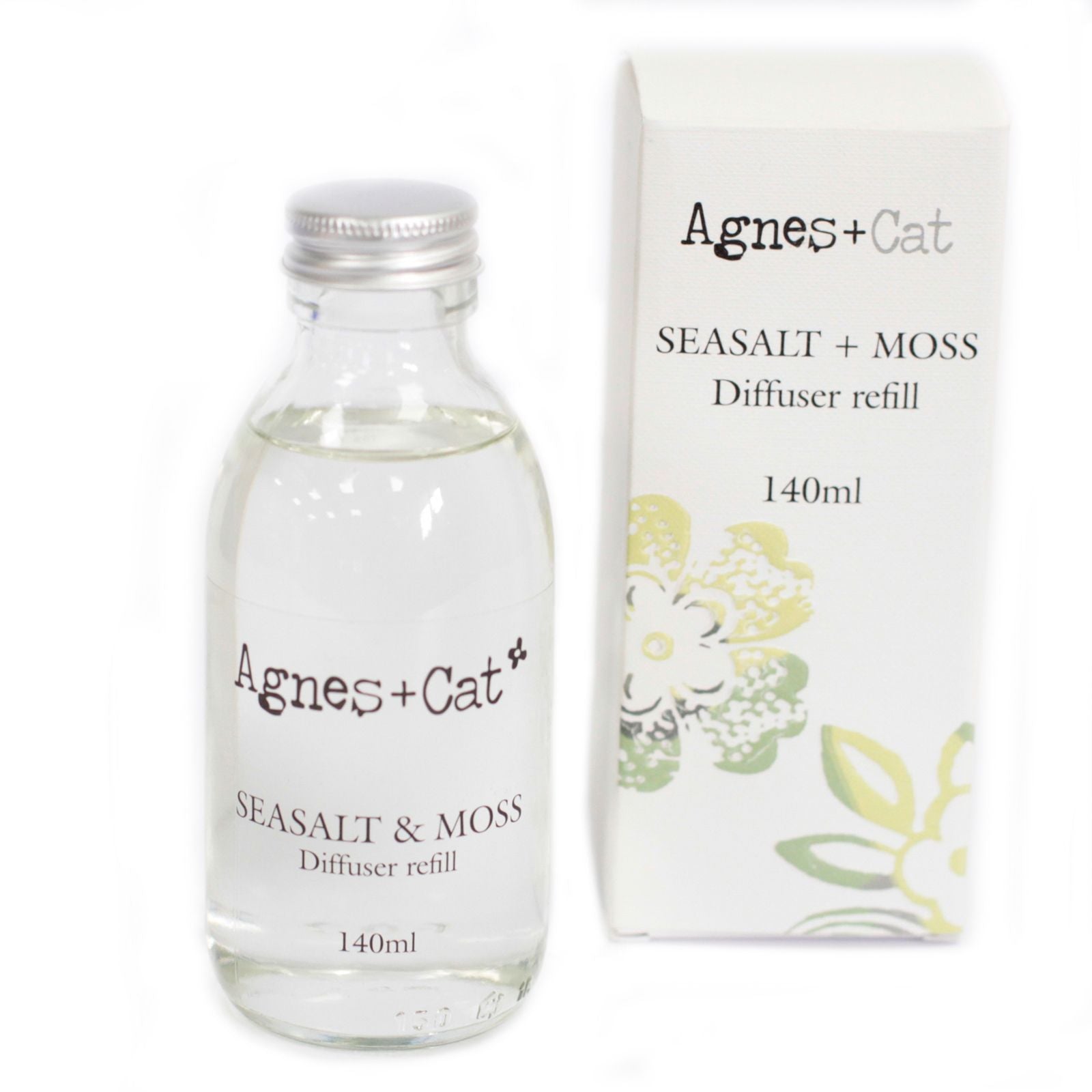 Agnes + Cat Reed Diffuser Refill - Up to 16 weeks - Sea salt and Moss 150ml