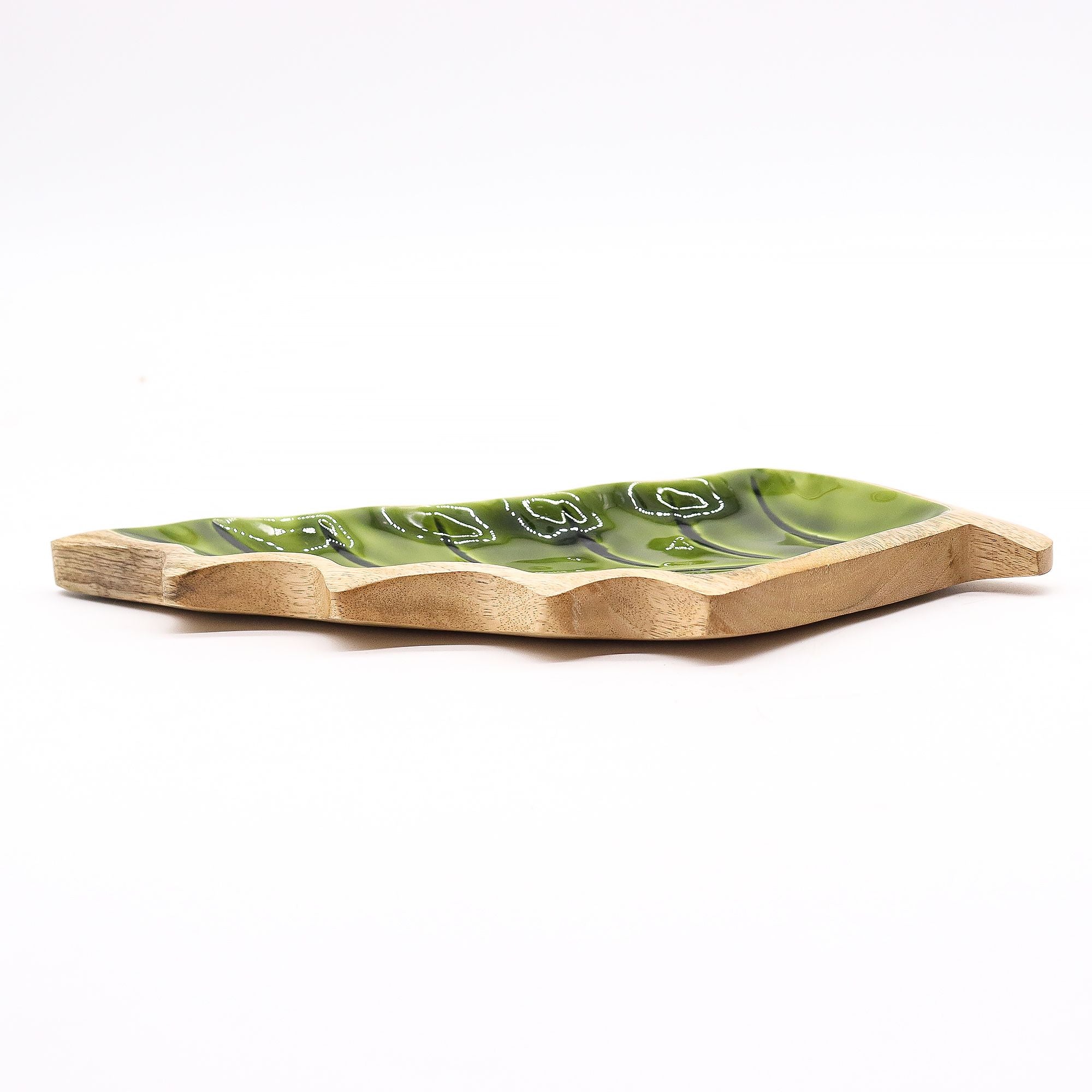 Lost in the Forrest -  Enamel Leaf Wooden Bowl