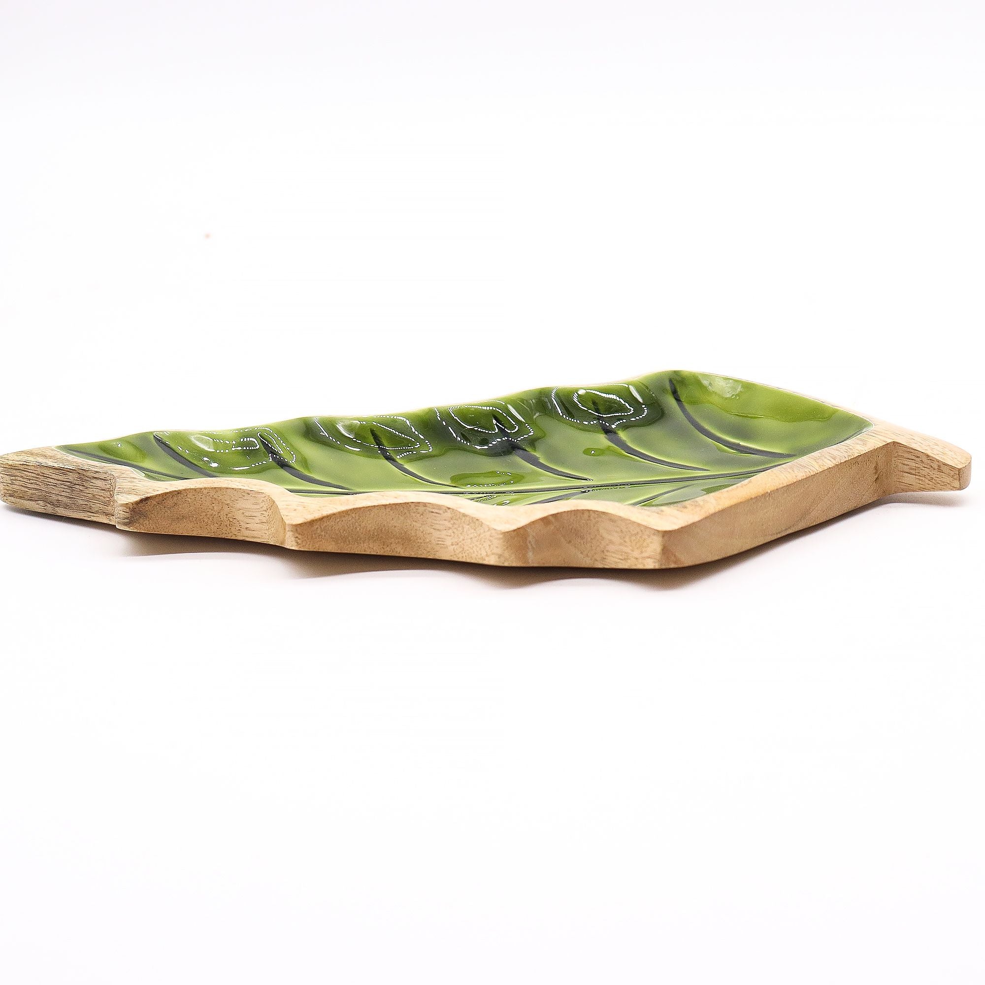 Lost in the Forrest -  Enamel Leaf Wooden Bowl