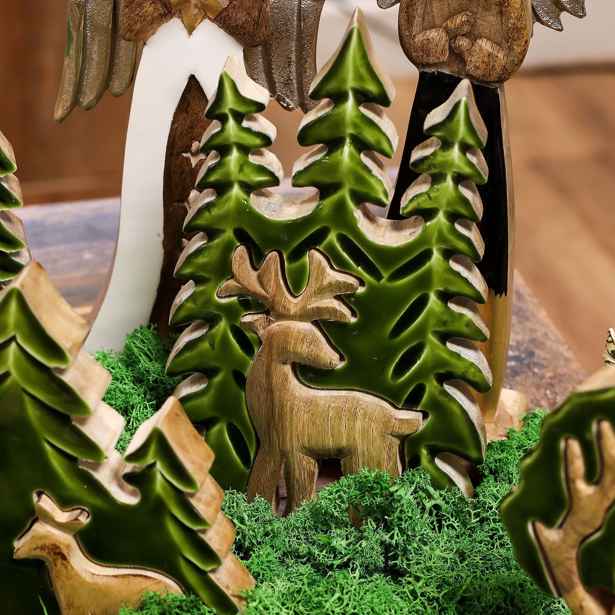 Lost in the Forrest -  Stag in the Forrest 3D Wooden Decoration