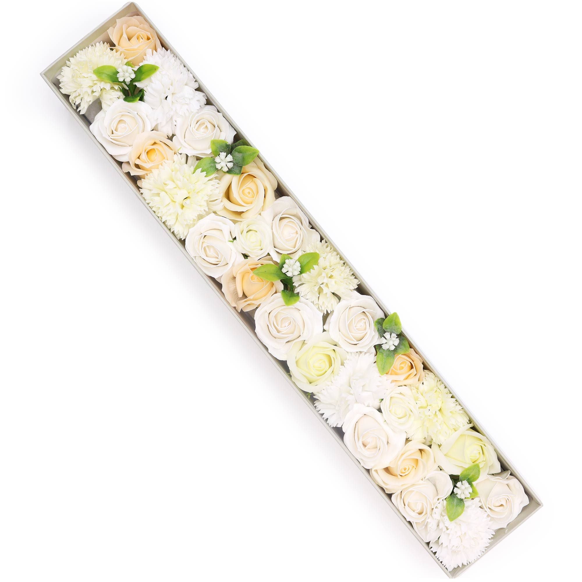 Long Box - White & Ivory Soap Roses