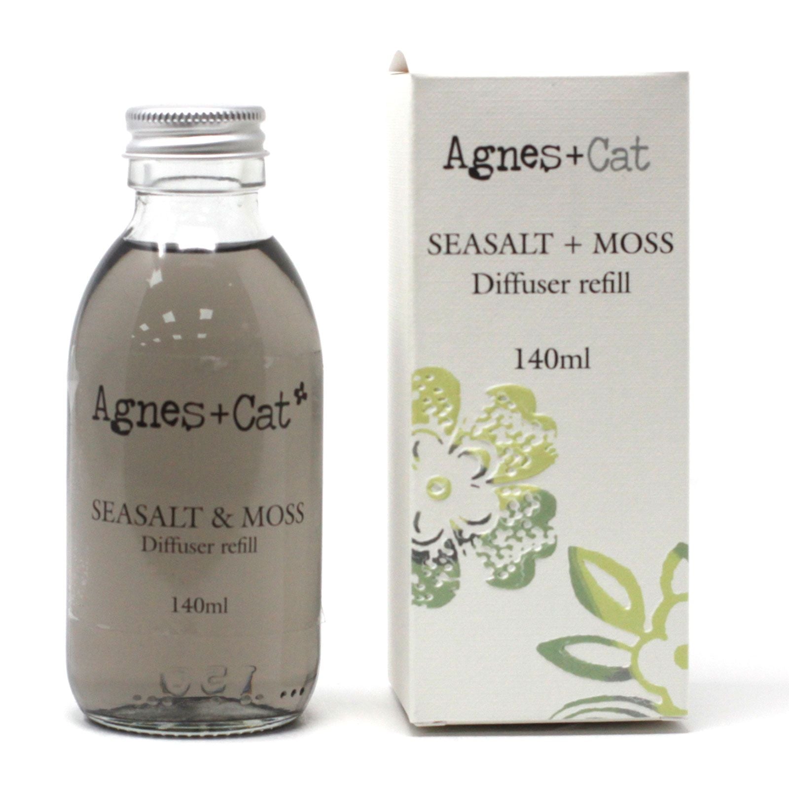Agnes + Cat Reed Diffuser Refill - Up to 16 weeks - Sea salt and Moss 150ml