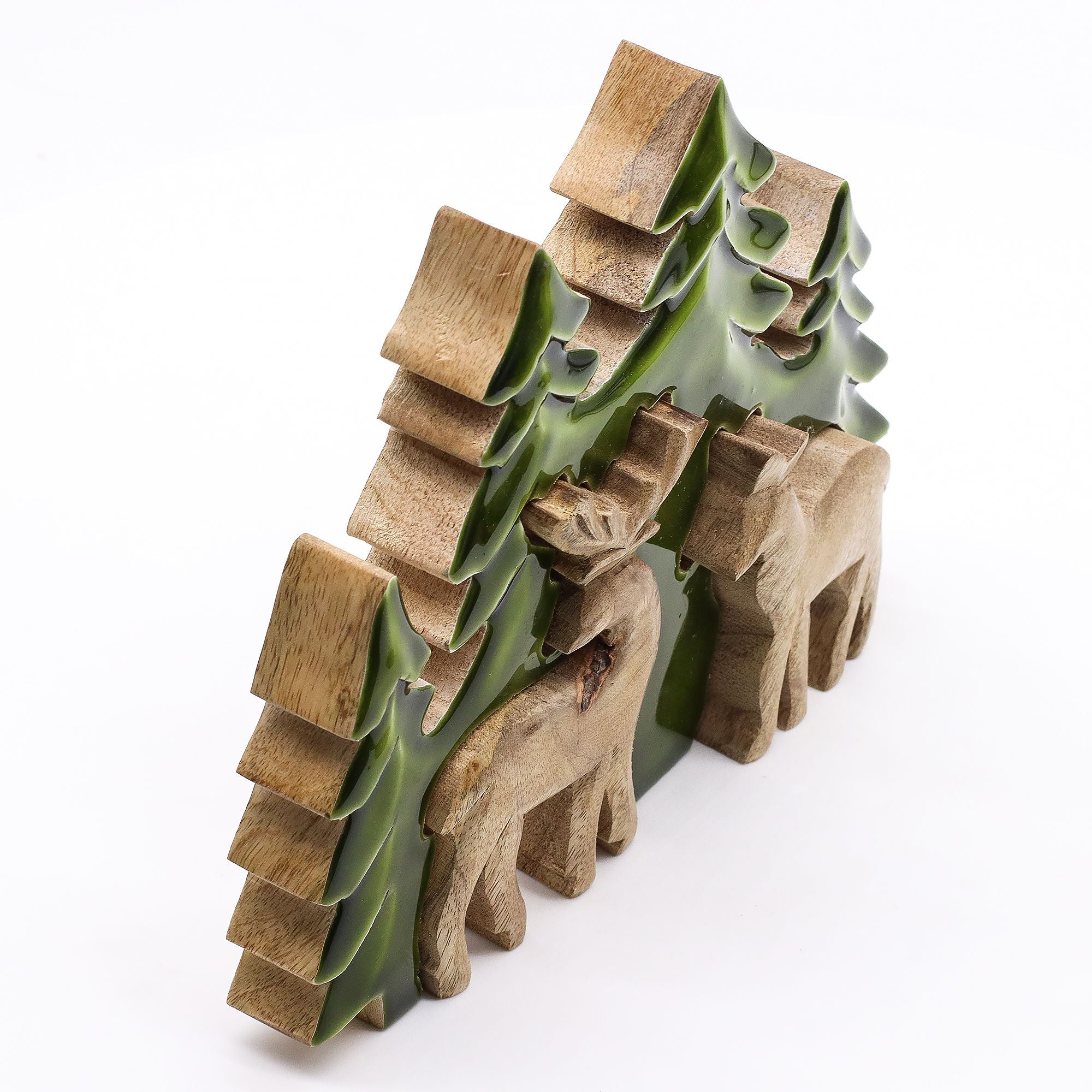 Lost in the Forrest -  Two Dear in the Forrest 3D Wooden Decoration