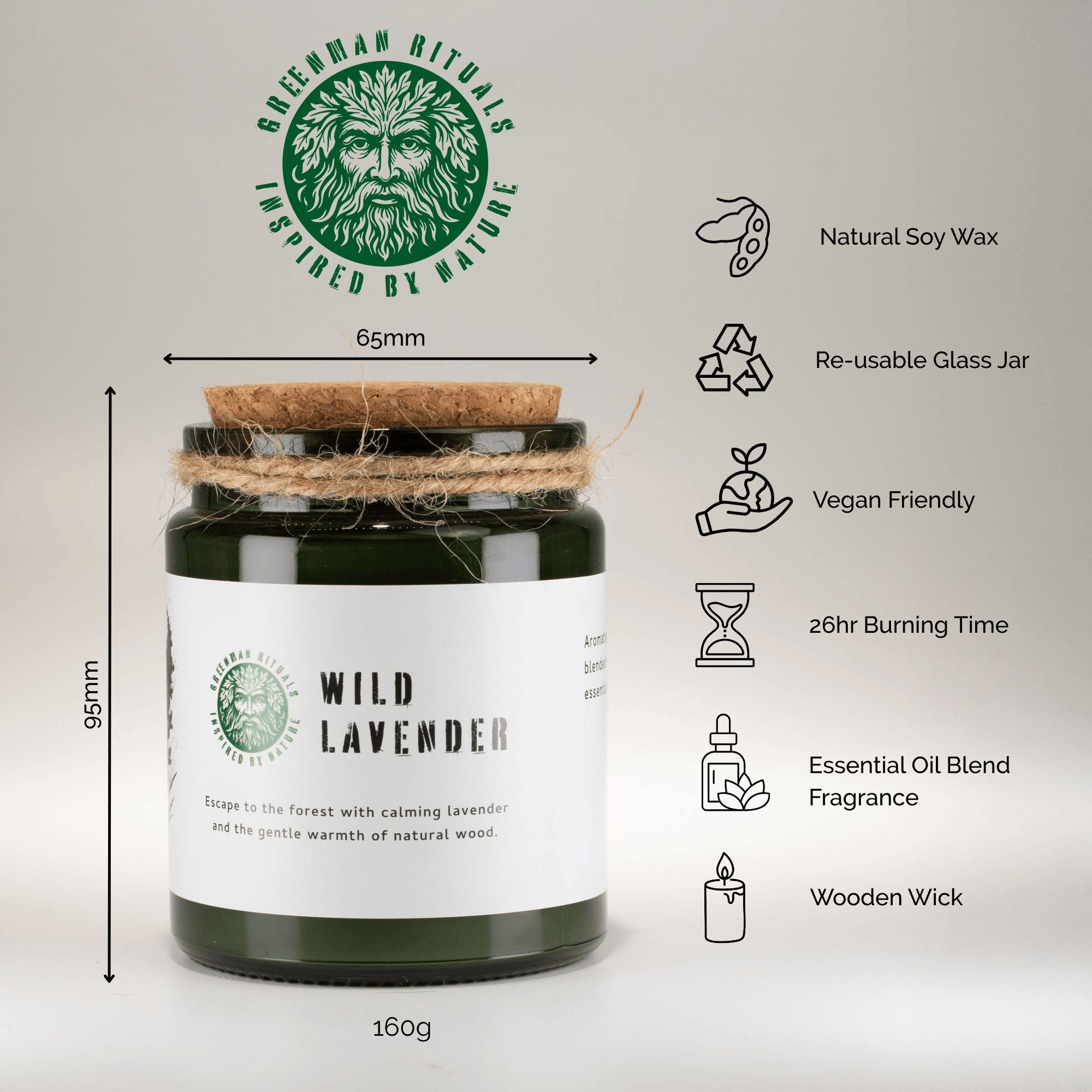 Greenman Woodwick Soy Candle - Moss & Mist