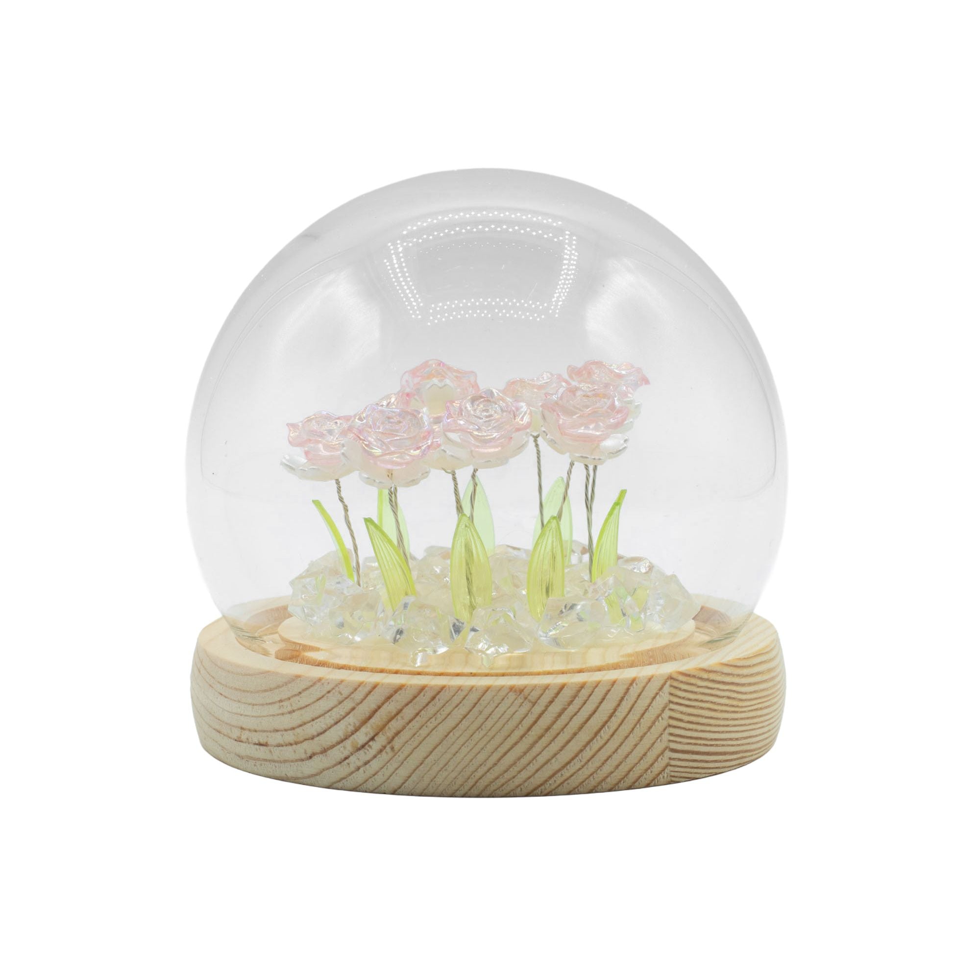 Floral Glow Garden Dome - Pink Roses - LED USB