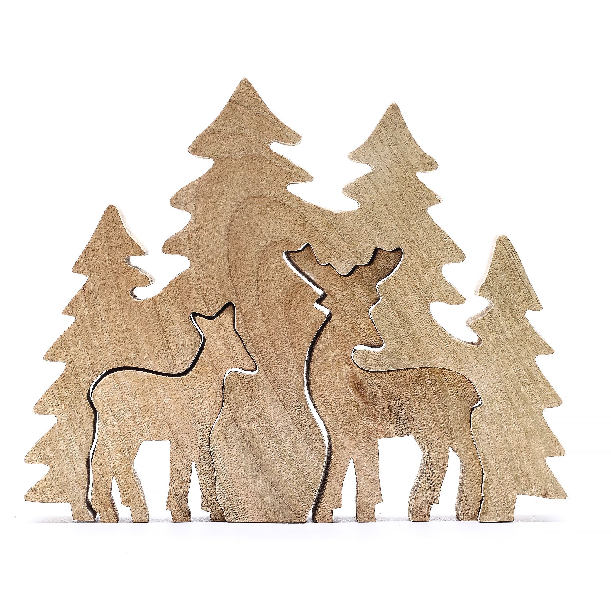 Lost in the Forrest -  Two Dear in the Forrest 3D Wooden Decoration