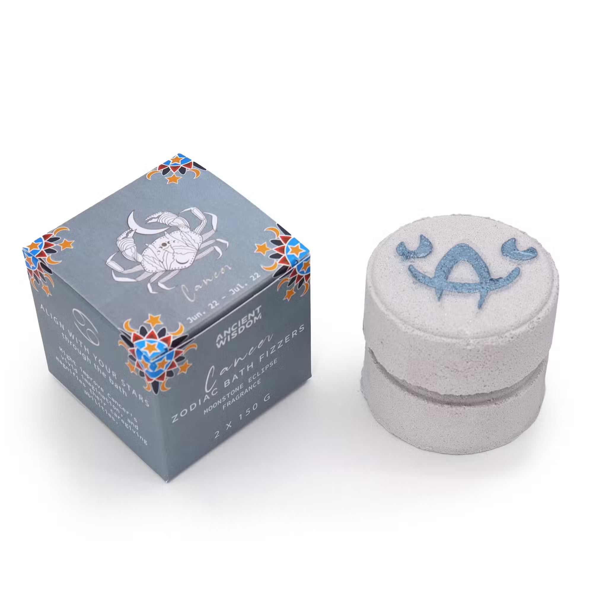 Set of 2 - Zodiac Bath Fizzers with Horoscope - Cancer