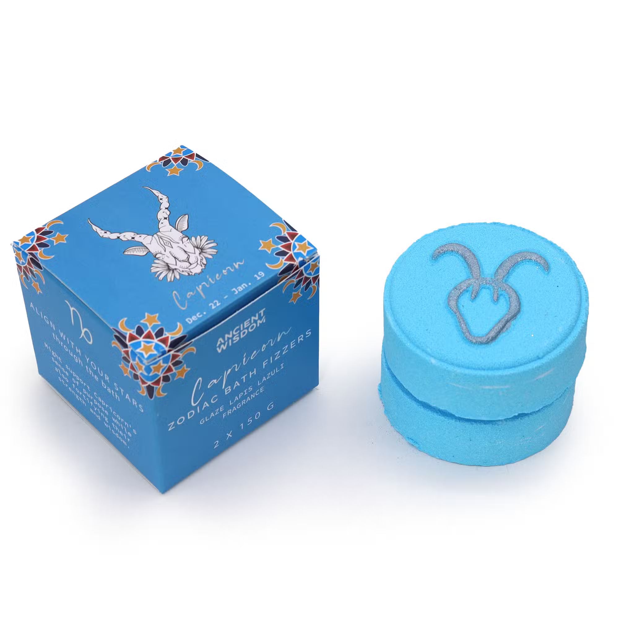 Set of 2 - Zodiac Bath Fizzers with Horoscope - Capricorn