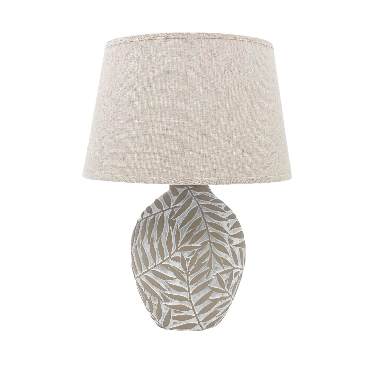 Ceramic Table Lamp with Minimalist Design, Textured Base and Fabric Shade, Ideal for Ambient Light in Any Room