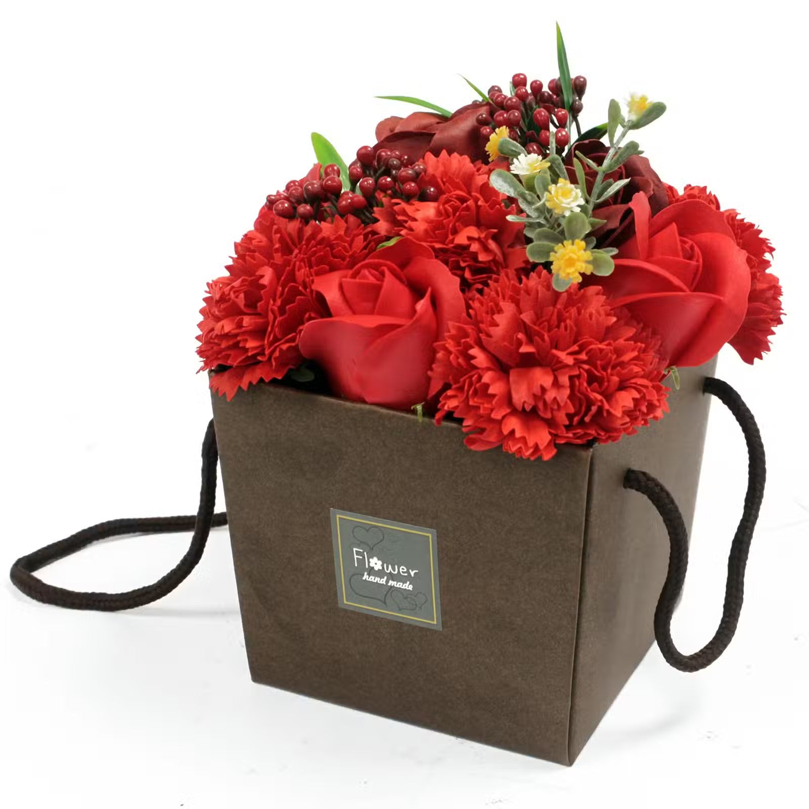 Soap Flower Bouquet - Classic Red